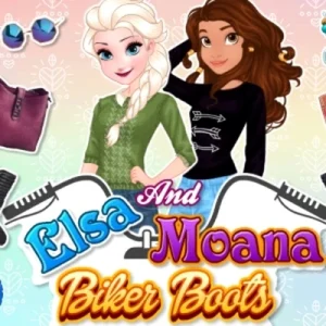 لعبة تلبيس إلسا وموانا بأحذية البايكر